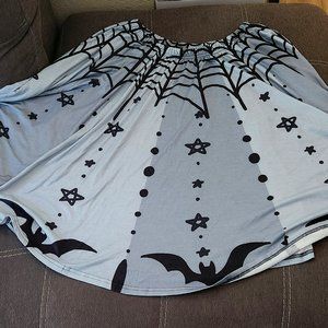 Black and White Spooky Circle Skirt - Fresh Hot Flavors - US Size 22